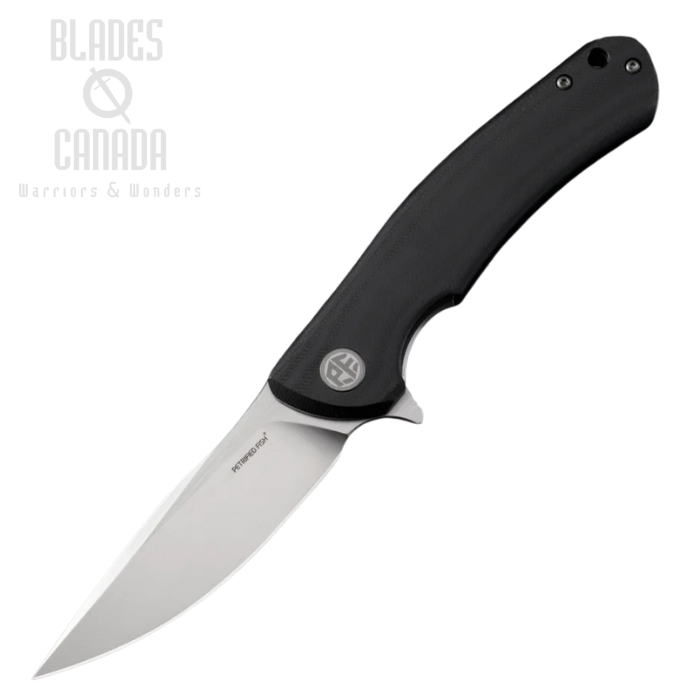 Petrified Fish Mini Warrior Folding Knife, K110 Satin, G10/Carbon Fiber Black, 949DS